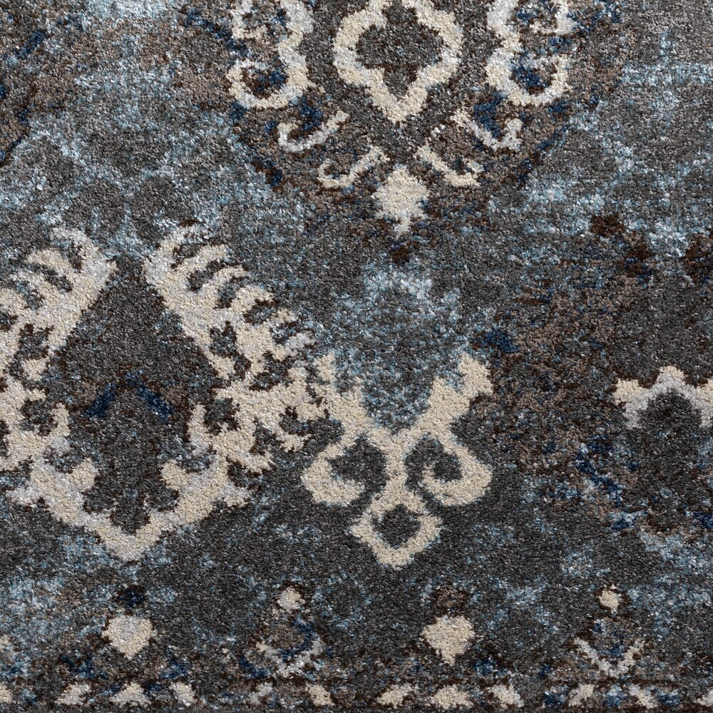 ADDISON Blair Distressed Ikat Gray/Blue Area Rug (3'3"X5'1") - 3'3"X5'1"