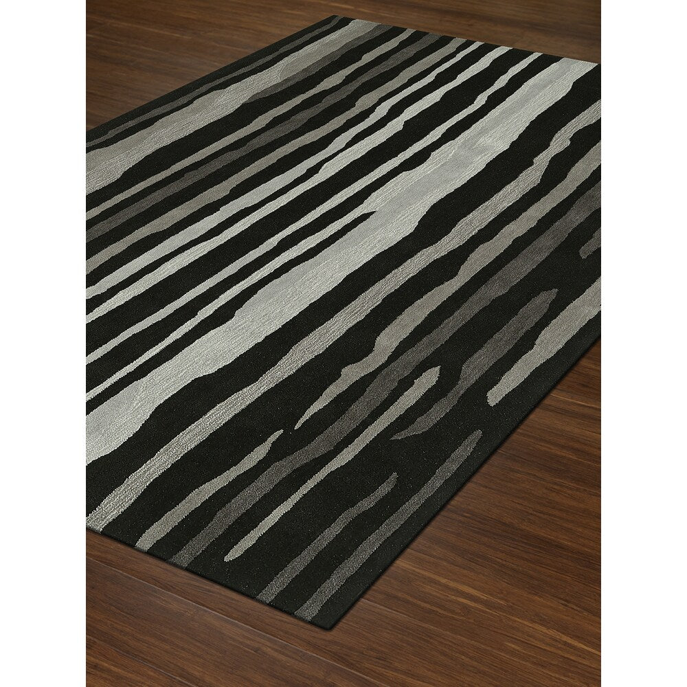 Addison Taylor Night/Grey Modern Stripe Area Rug - 8' x 10'