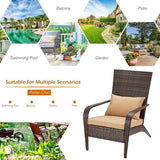 AECOJOY Patio Chairs High Back Wicker Outdoor Dining Chair(Set of 2)