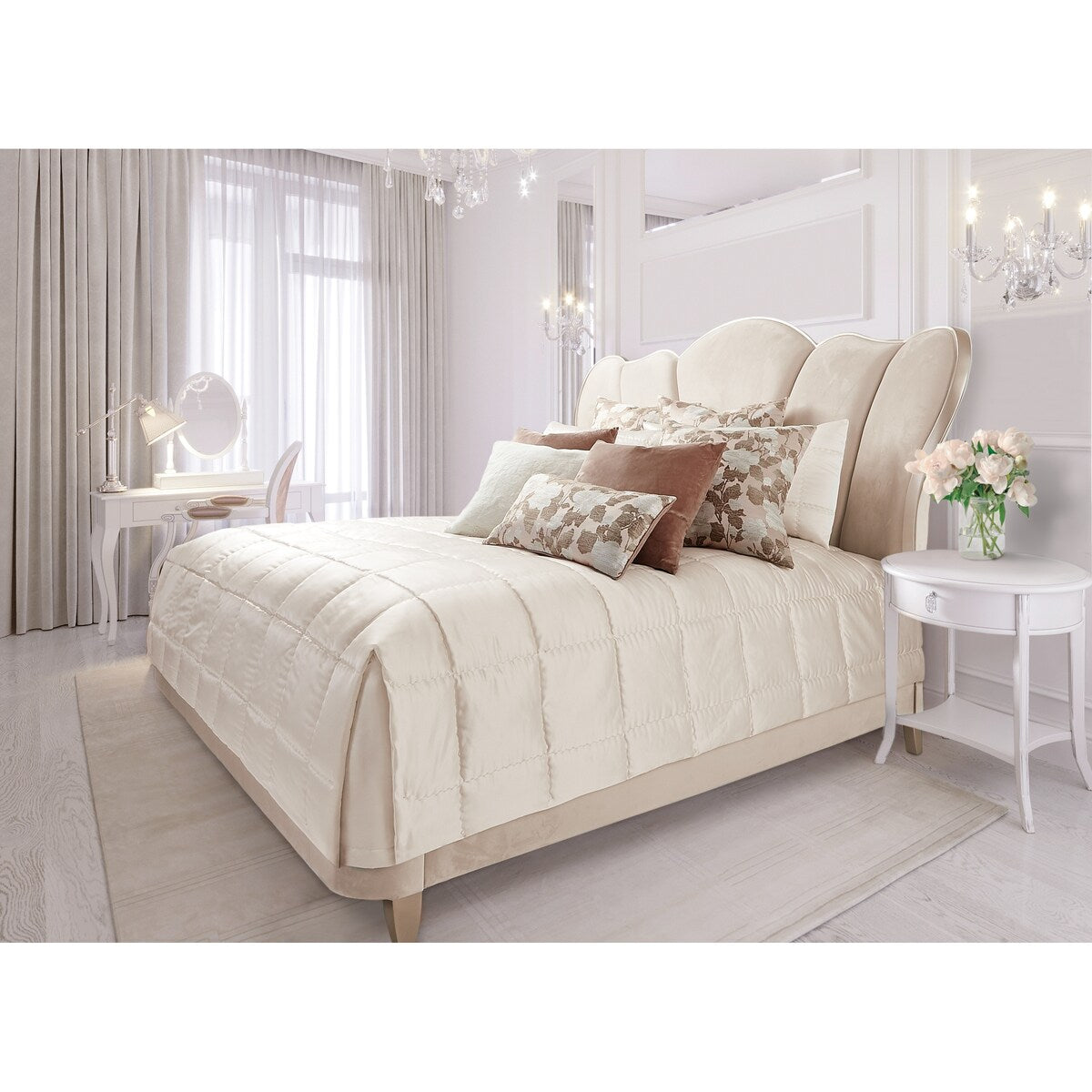 AICO Blaire Ivory Comforter Set