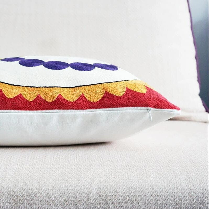 AIRI 18"x18" Claire Picasso Hand Embroidered Decor Throw Pillowcover