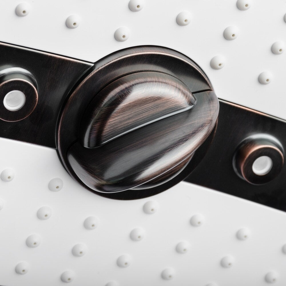 AKDY SH0104 9" Rectangular Shower Head with 4 Multi-Function Modes and Wand Combo in Oiled-Rubbed Bronze