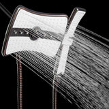 AKDY SH0104 9" Rectangular Shower Head with 4 Multi-Function Modes and Wand Combo in Oiled-Rubbed Bronze