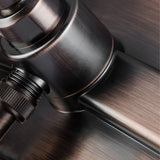 AKDY SH0104 9" Rectangular Shower Head with 4 Multi-Function Modes and Wand Combo in Oiled-Rubbed Bronze