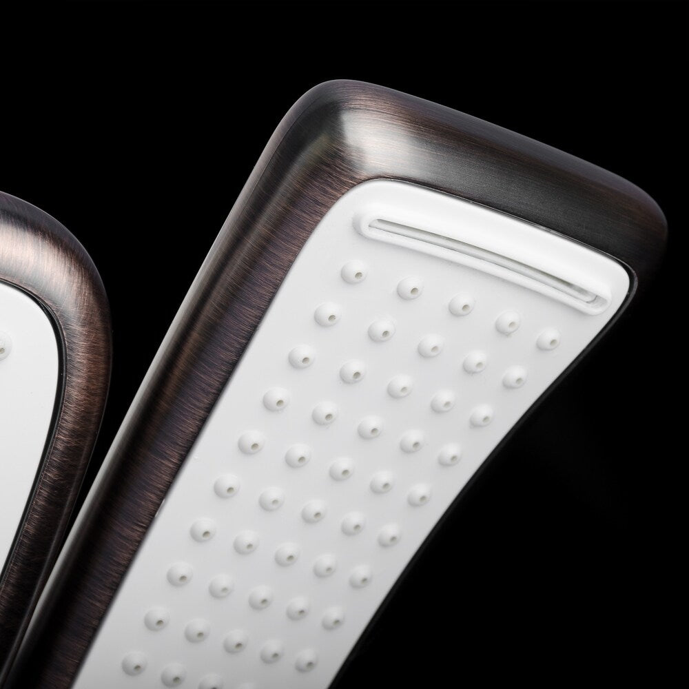 AKDY SH0104 9" Rectangular Shower Head with 4 Multi-Function Modes and Wand Combo in Oiled-Rubbed Bronze