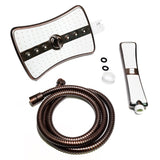 AKDY SH0104 9" Rectangular Shower Head with 4 Multi-Function Modes and Wand Combo in Oiled-Rubbed Bronze
