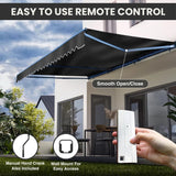 ALEKO 10 x 8 ft Motorized Black Frame Retractable Home Patio Canopy Awning