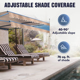 ALEKO 10 x 8 ft Motorized Black Frame Retractable Home Patio Canopy Awning