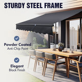 ALEKO 10 x 8 ft Motorized Black Frame Retractable Home Patio Canopy Awning