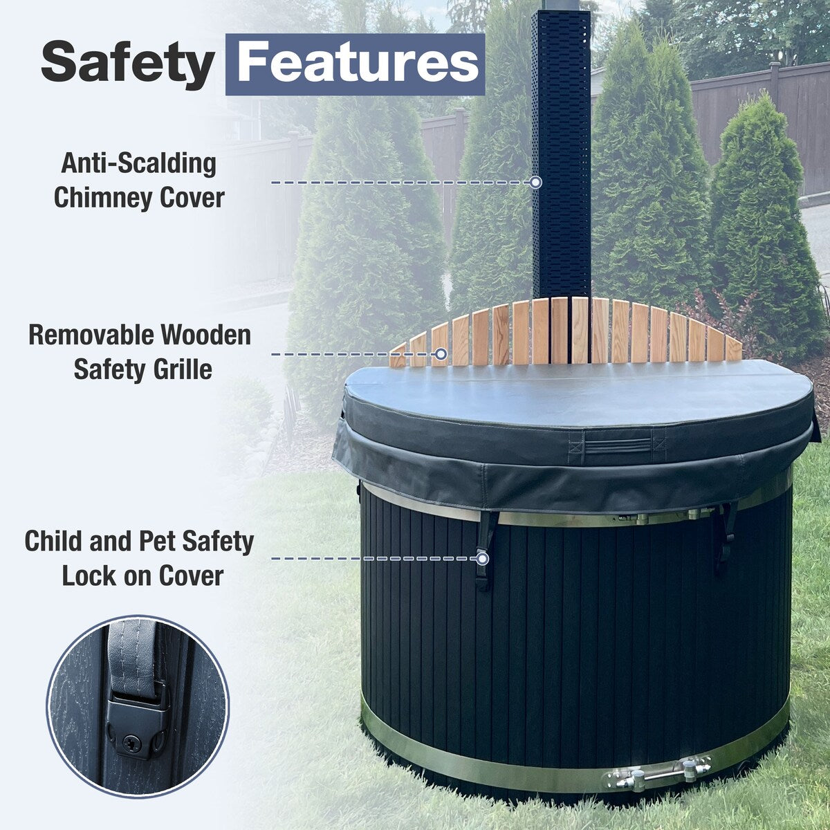 ALEKO 3-5 People Stainless Steel Hot Tub & Cold Plunge Tub Wood-Fired Heater
