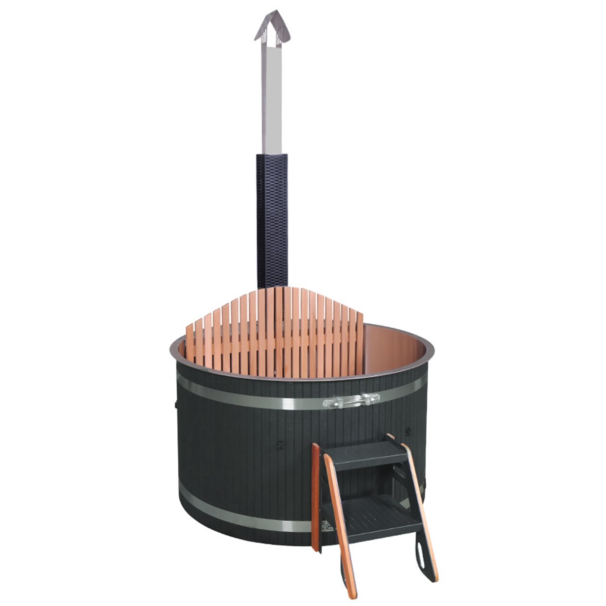 ALEKO 3-5 People Stainless Steel Hot Tub & Cold Plunge Tub Wood-Fired Heater