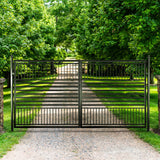 ALEKO Barcelona Style 16 ft Steel Dual Swing Garden Driveway Gate with Opener