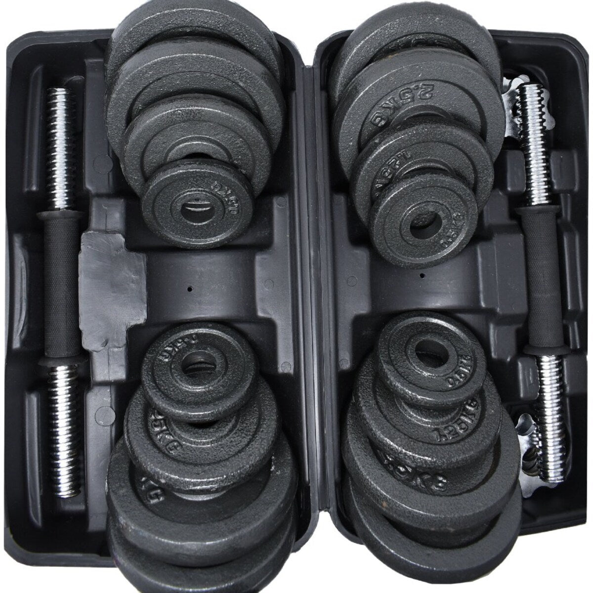 ALEKO Cast Iron 66 lbs (30 kg) Adjustable Dumbbell Set for Home Gym Black