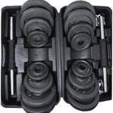 ALEKO Cast Iron 66 lbs (30 kg) Adjustable Dumbbell Set for Home Gym Black