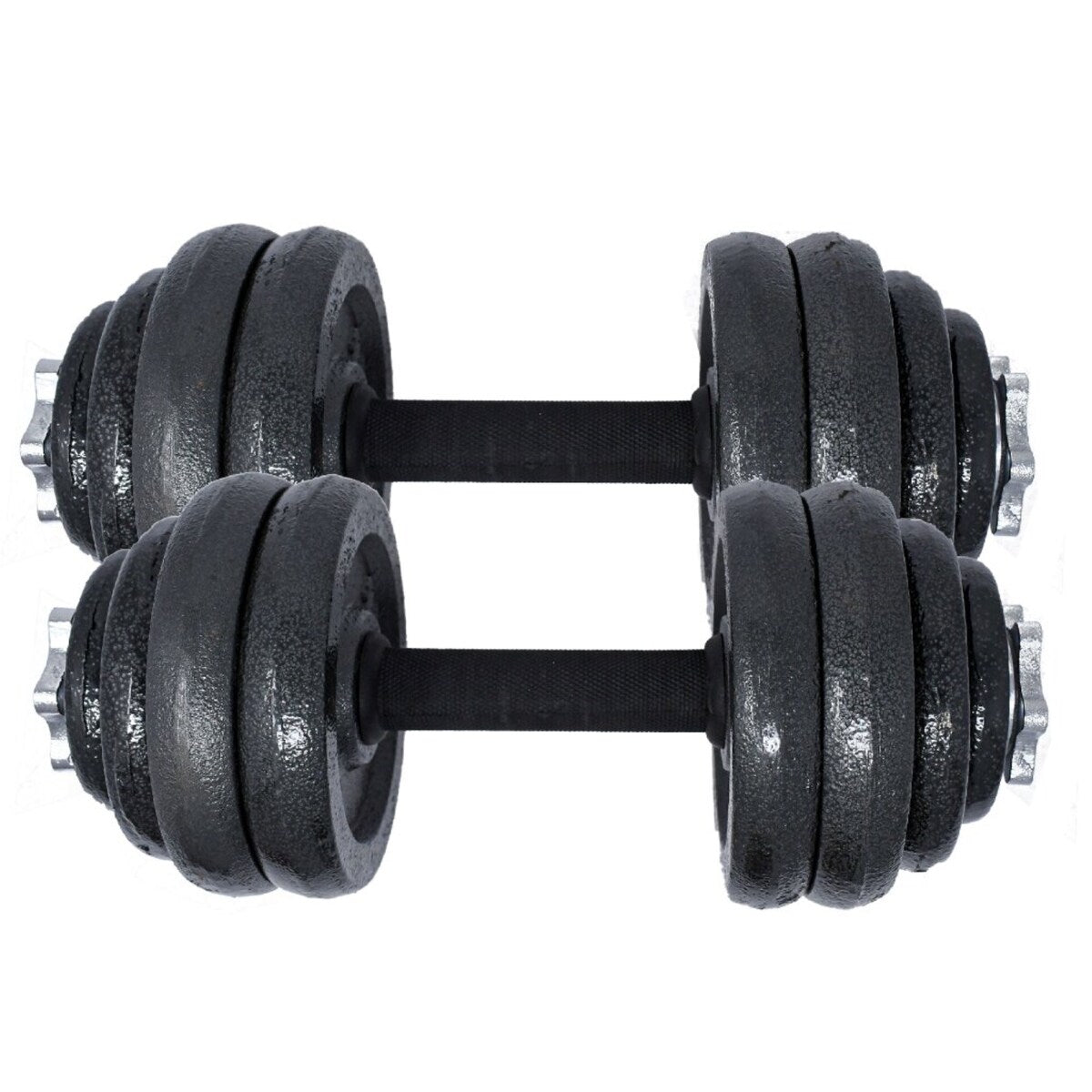 ALEKO Cast Iron 66 lbs (30 kg) Adjustable Dumbbell Set for Home Gym Black