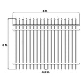 ALEKO Garden Yard Black 8 Panels Steel Fence Kit Straight Top Brussels Style