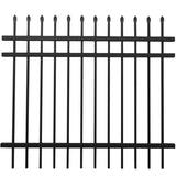 ALEKO Garden Yard Black 8 Panels Steel Fence Kit Straight Top Brussels Style