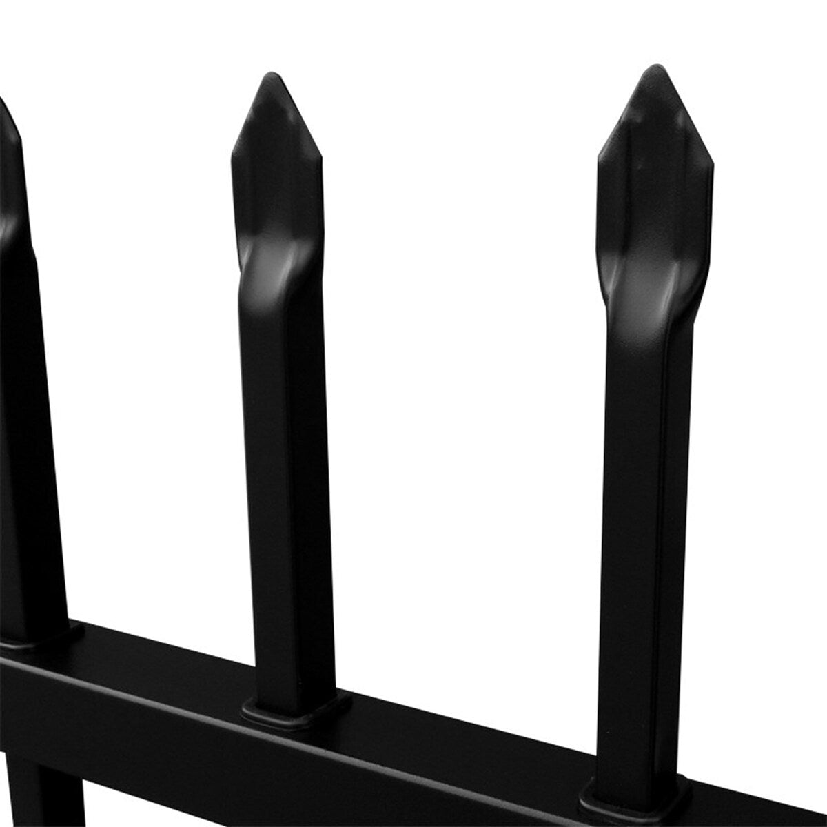ALEKO Garden Yard Black 8 Panels Steel Fence Kit Straight Top Brussels Style