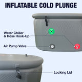 ALEKO Inflatable Cold Ice Plunge Portable Bath Tub with Cover