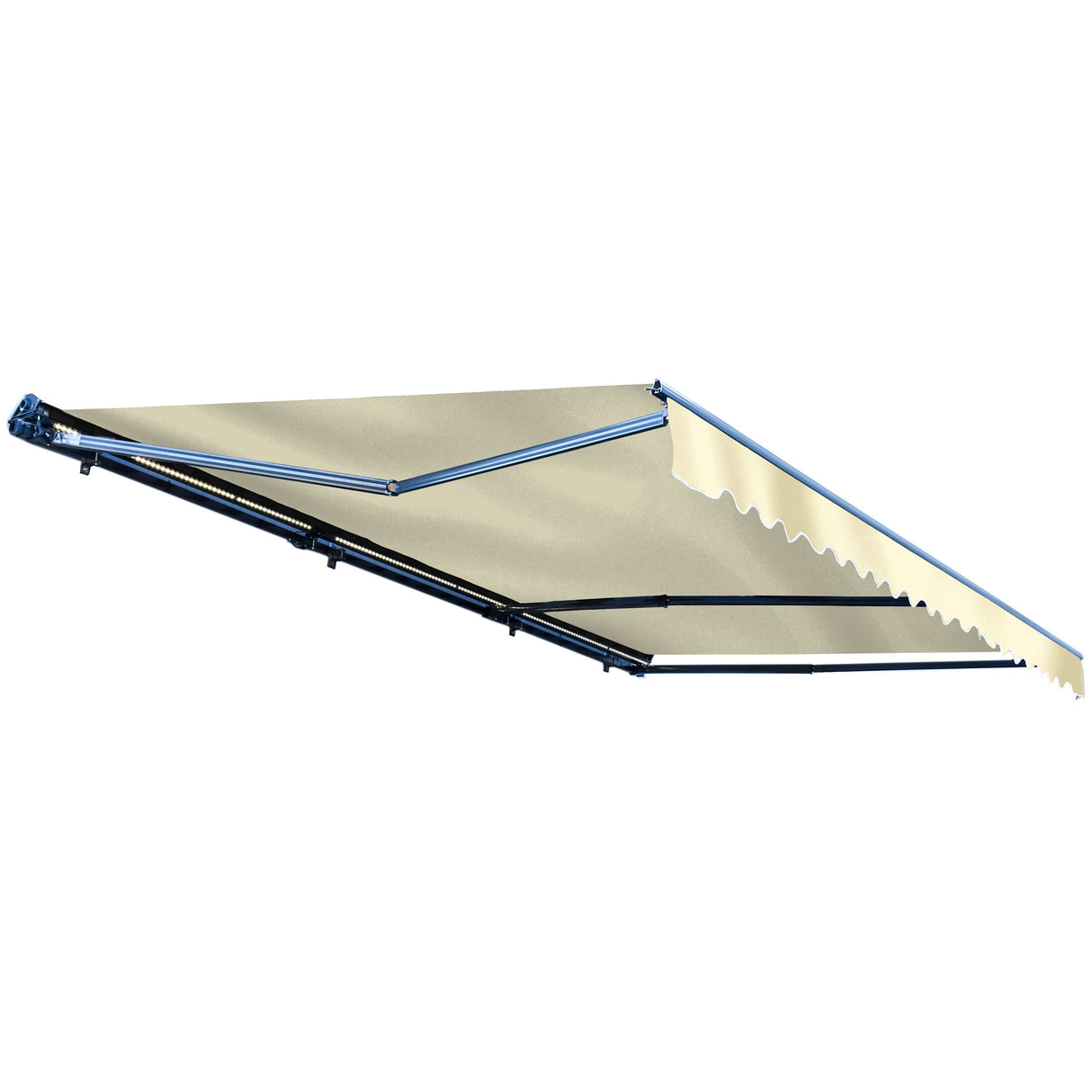 ALEKO Motorized LED 12 x 10 ft Half Cassette Retractable Awning Ivory