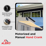 ALEKO Motorized LED 12 x 10 ft Half Cassette Retractable Awning Ivory