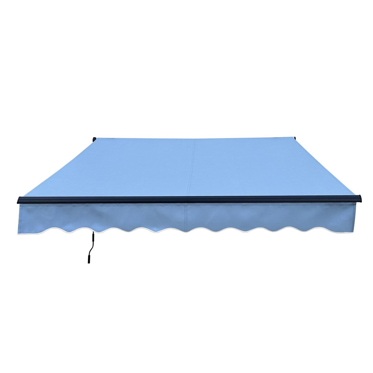 ALEKO Motorized Retractable Patio 16 x 10 ft Awning Sky Blue Home Canopy