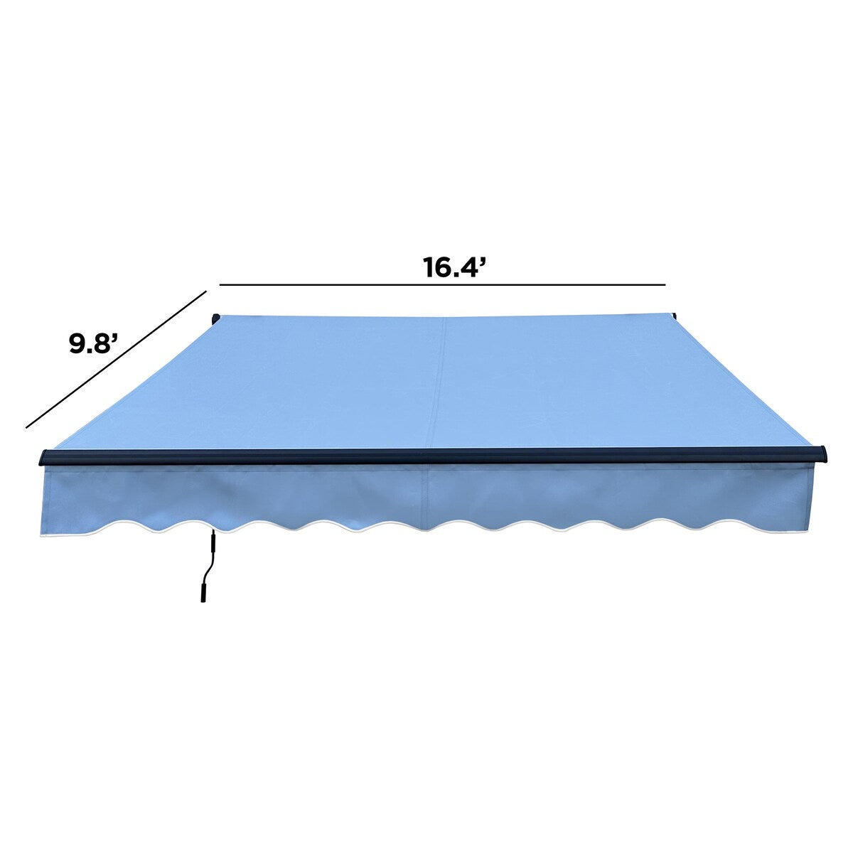 ALEKO Motorized Retractable Patio 16 x 10 ft Awning Sky Blue Home Canopy