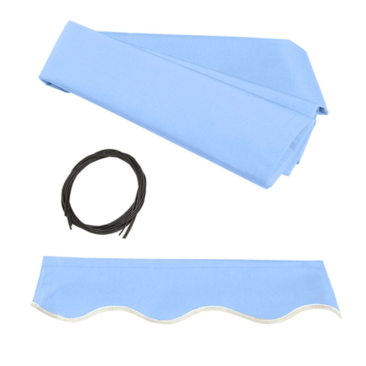 ALEKO Motorized Retractable Patio 16 x 10 ft Awning Sky Blue Home Canopy