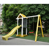 ALEKO Outdoor Backyard Versatile Wooden Swing Playset
