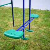 ALEKO Outdoor Sturdy Child Swing Set with 1 Swing and 1 Glider - Blue and Green