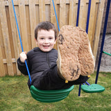 ALEKO Outdoor Sturdy Child Swing Set with 1 Swing and 1 Glider - Blue and Green