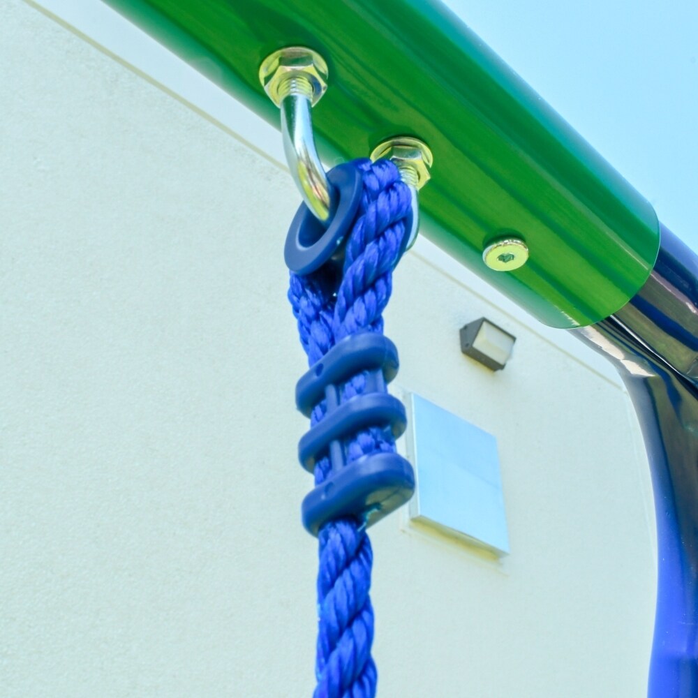 ALEKO Outdoor Sturdy Child Swing Set with 1 Swing and 1 Glider - Blue and Green