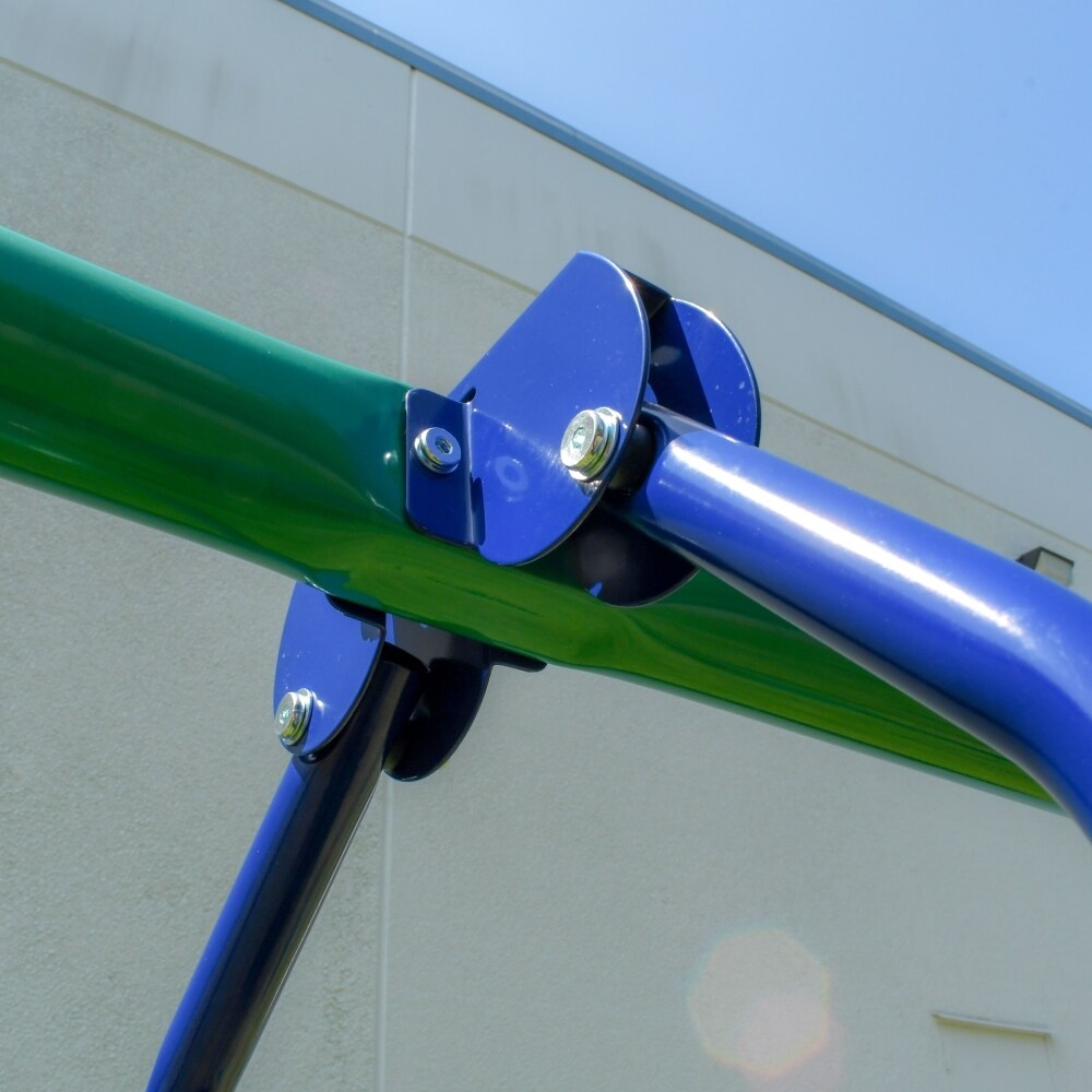 ALEKO Outdoor Sturdy Child Swing Set with 1 Swing and 1 Glider - Blue and Green