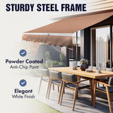 ALEKO Retractable Motorized Patio Awning 16 x 10 Feet Grey White Color
