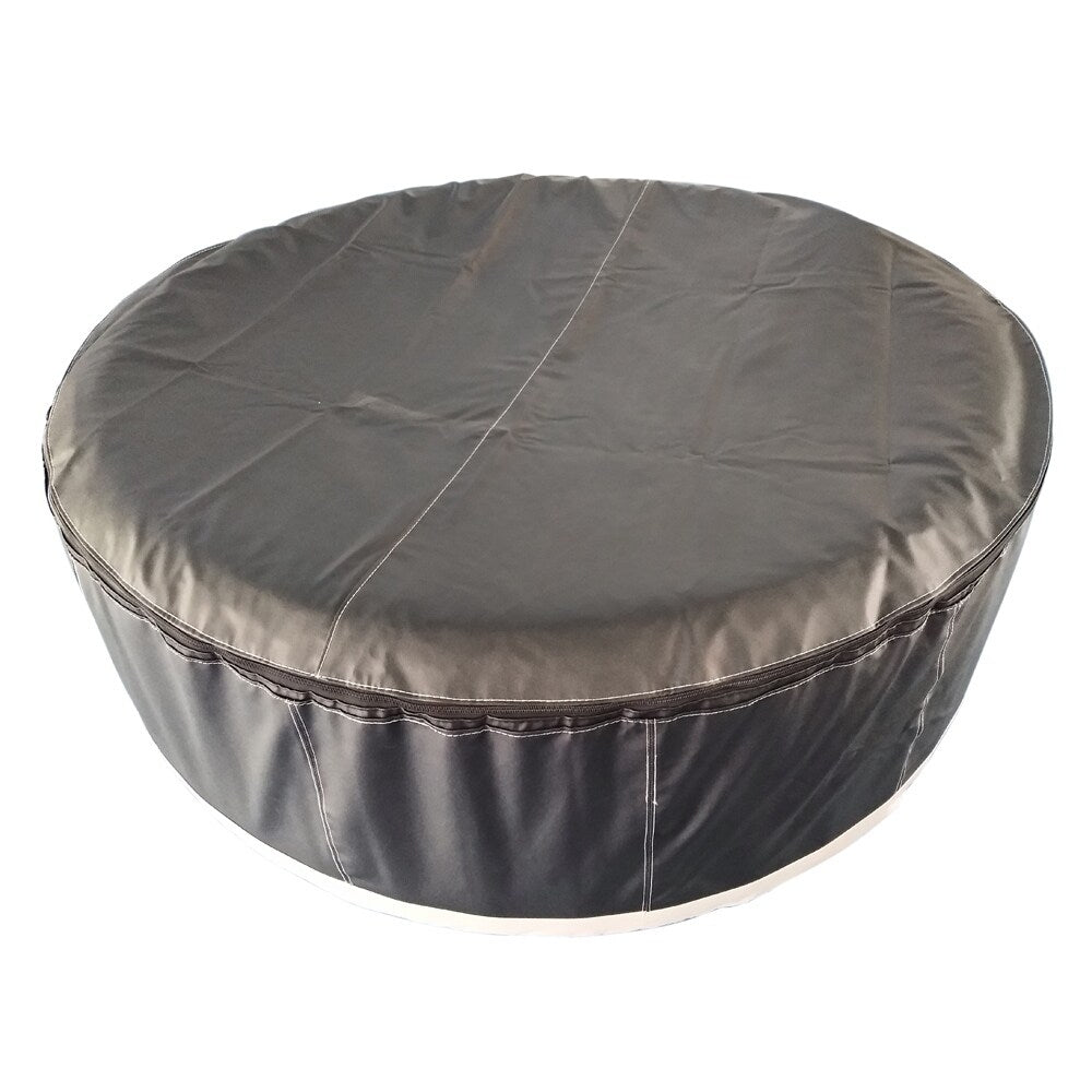 ALEKO Round Inflatable Hot Tub With Cover 4 Person Black and White