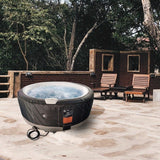 ALEKO Round Inflatable Hot Tub With Cover 4 Person Black and White