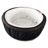 ALEKO Round Inflatable Hot Tub With Cover 4 Person Black and White