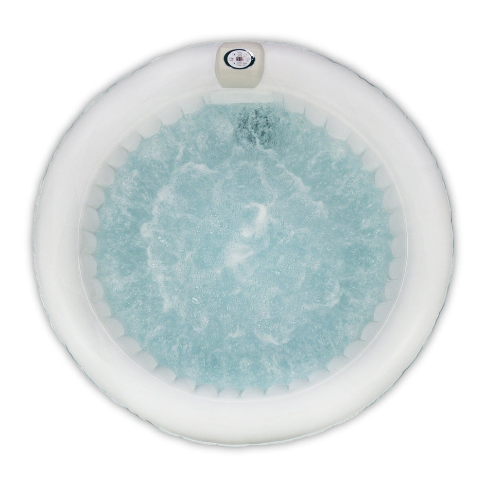 ALEKO Round Inflatable Hot Tub With Cover 4 Person Light Blue/White