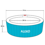ALEKO Round Inflatable Hot Tub With Cover 4 Person Light Blue/White