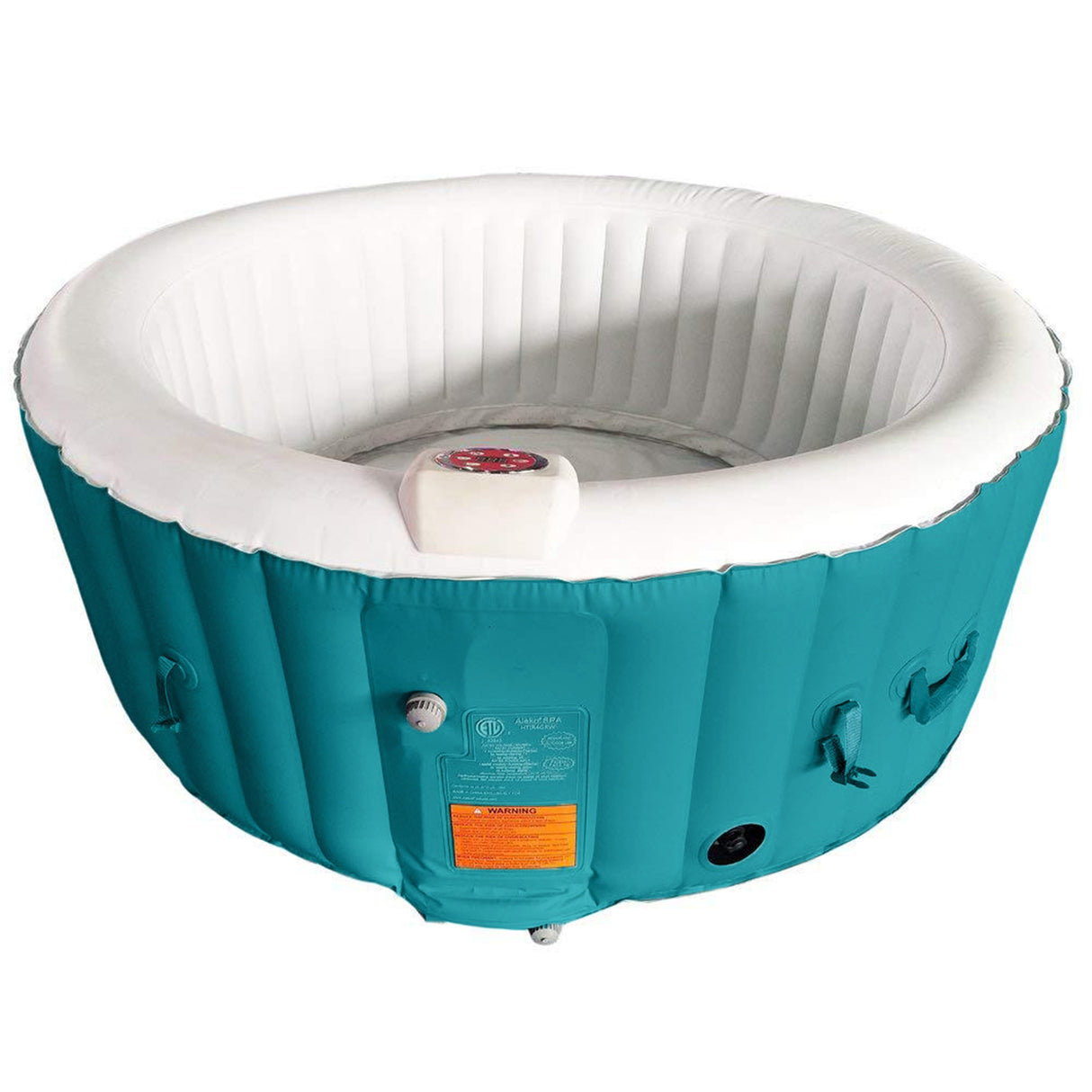 ALEKO Round Inflatable Hot Tub With Cover 4 Person Light Blue/White