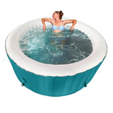 ALEKO Round Inflatable Hot Tub With Cover 4 Person Light Blue/White