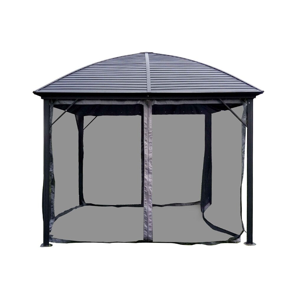 ALEKO Steel Hardtop Gazebo with Mosquito Net 10 x 10 Feet Black