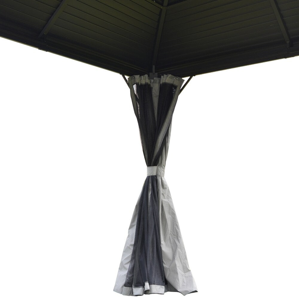 ALEKO Steel Hardtop Gazebo with Mosquito Net 10 x 10 Feet Black