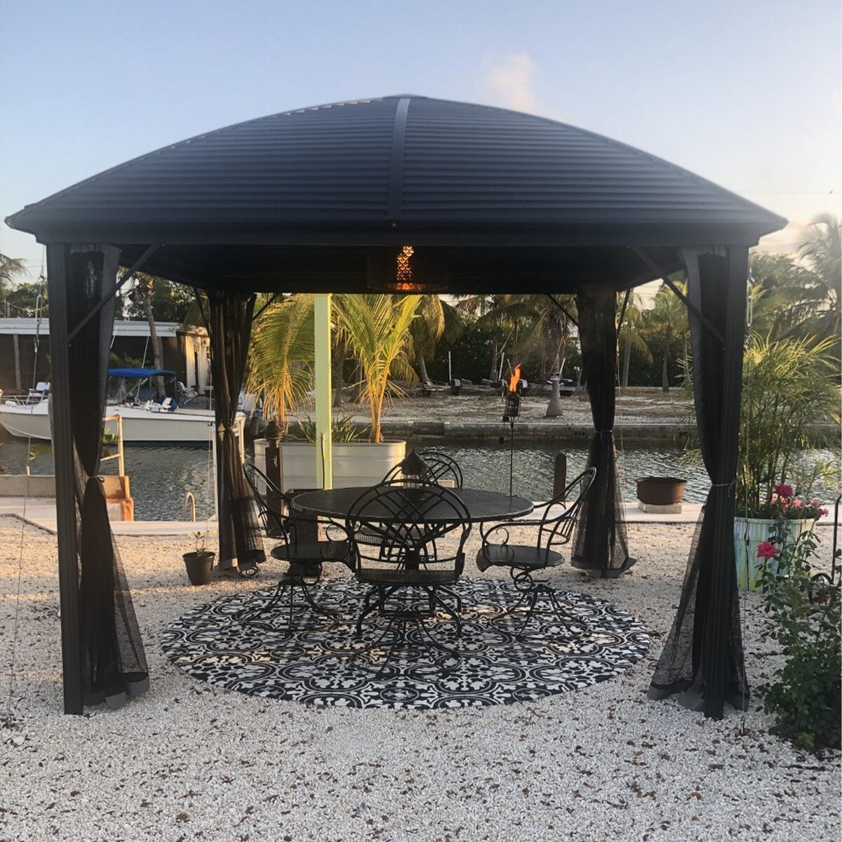 ALEKO Steel Hardtop Gazebo with Mosquito Net 10 x 10 Feet Black