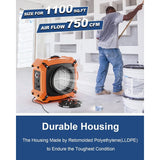 ALORAIR PureAiro HEPA Max 970 industrial Air Scrubber, 3-Stage Filtration System, GFCI Outlet - Orange