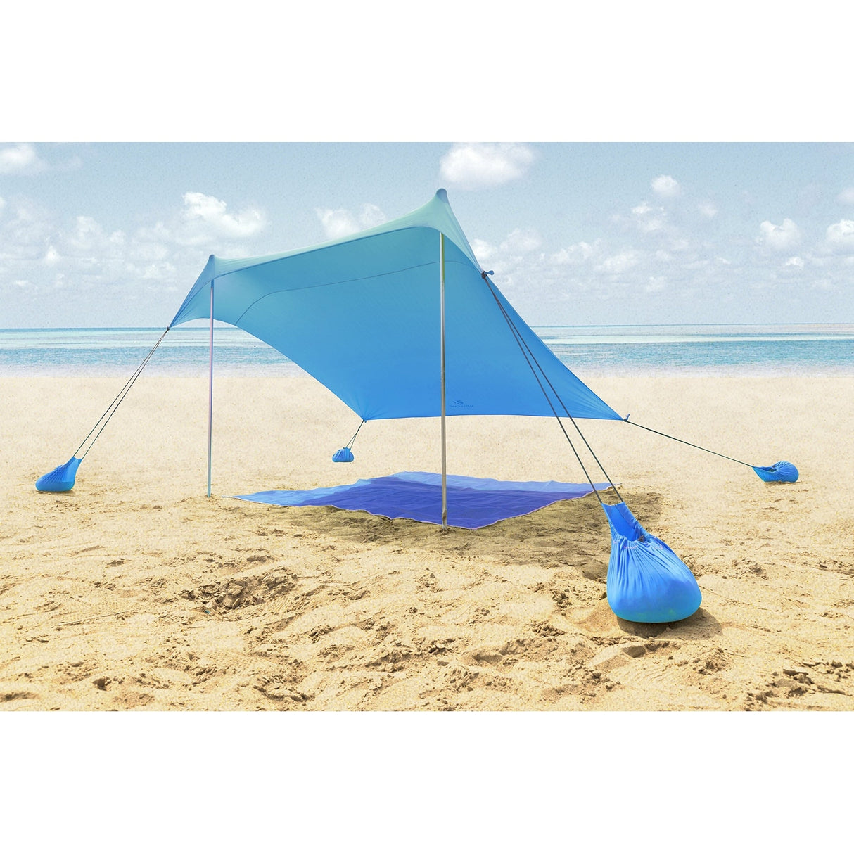 ALPHA CAMP Beach Sunshade 7.6 x 7.2 FT Portable Canopy Tent Sun Shelter Shade with Sandbag Anchors