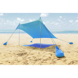ALPHA CAMP Beach Sunshade 7.6 x 7.2 FT Portable Canopy Tent Sun Shelter Shade with Sandbag Anchors