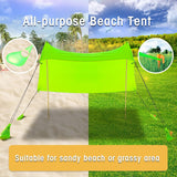 ALPHA CAMP Beach Sunshade 7.6 x 7.2 FT Portable Canopy Tent Sun Shelter Shade with Sandbag Anchors