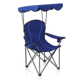 Camp Chairs with Shade Canopy Chair Folding Camping Recliner Support 350 LBS