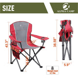 Oversized Camping Folding Chair Padded Arm Chair with Cup Holder